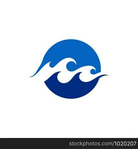 Water wave logo vector illustration design