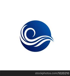 Water wave logo vector illustration design