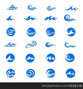 Water wave logo vector illustration design