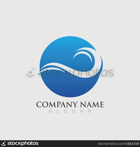 Water wave logo vector illustration design