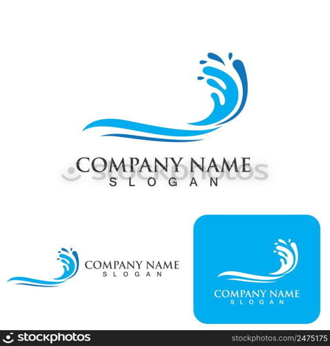 Water wave logo vector illustration design