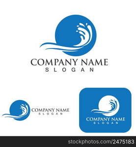 Water wave logo vector illustration design