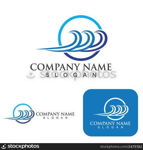 Water wave logo vector illustration design