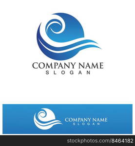 Water wave logo vector illustration design