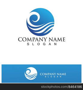 Water wave logo vector illustration design