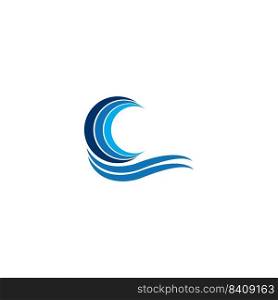 water wave logo vector illustration design template.