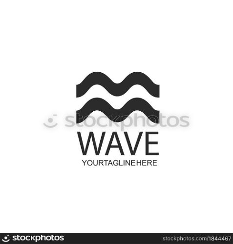 water wave m letter concept design icon vector illustration template