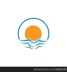 Water Wave ocean illustration Logo Template vector