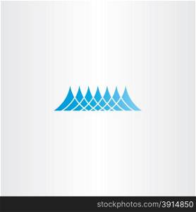 water wave sea blue icon design vector symbol