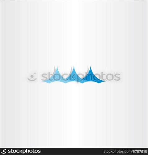 water wave sign logo summer blue symbol icon