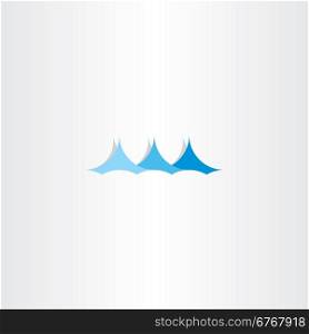 water wave sign logo summer blue symbol icon