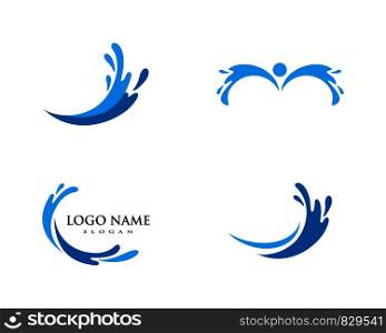 Water Wave spash symbol and icon Logo Template vector
