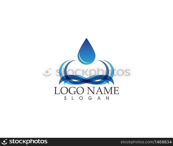 Water wave splash icon logo