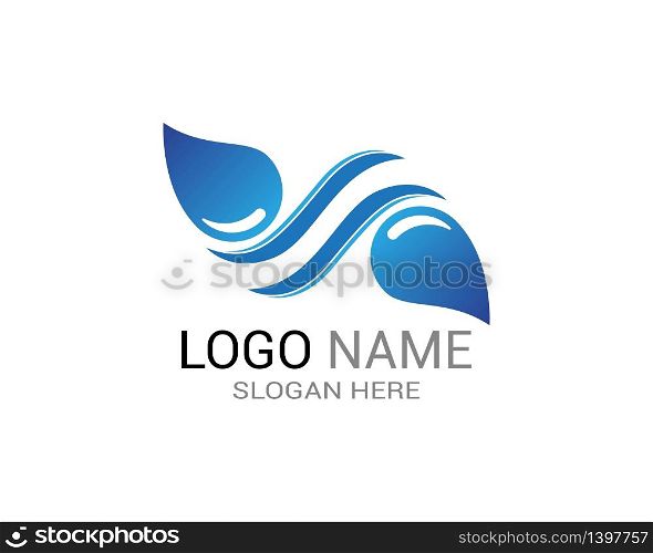 Water wave splash icon logo template