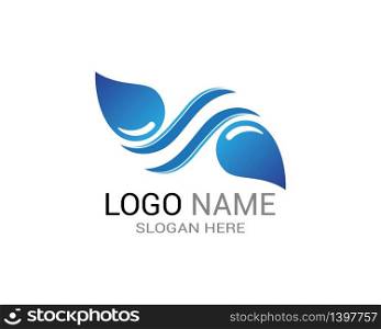 Water wave splash icon logo template