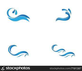 Water wave splash icon logo vector