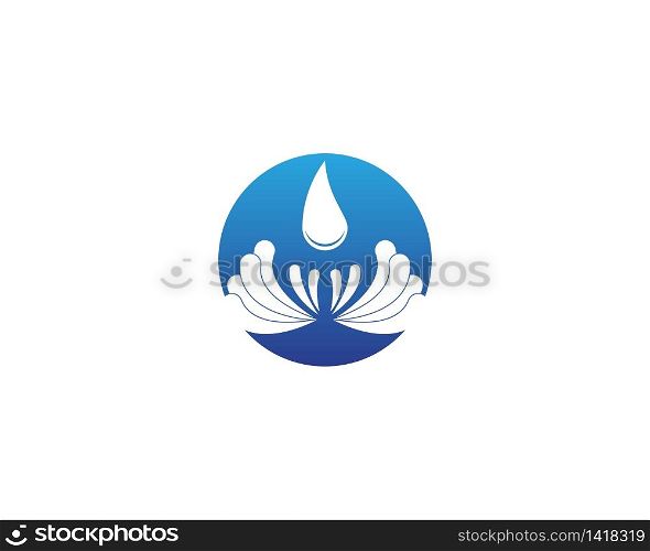Water wave splash logo template
