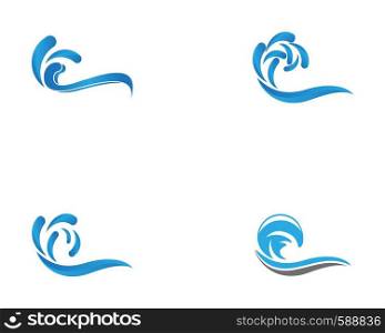 Water wave splash logo vector template