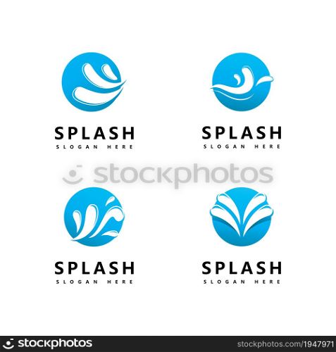 Water wave Splash symbol and icon Logo Template vector
