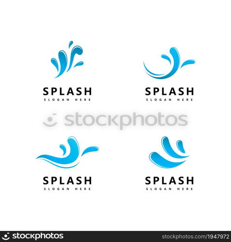 Water wave Splash symbol and icon Logo Template vector