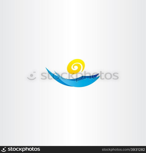 water wave sun tourism logo sign agency