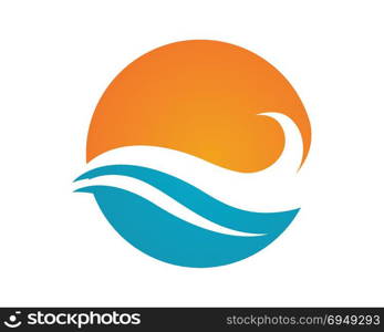 Water Wave symbol and icon Logo Template vector