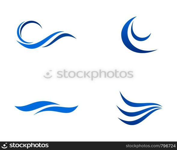 Water Wave symbol and icon Logo Template vector