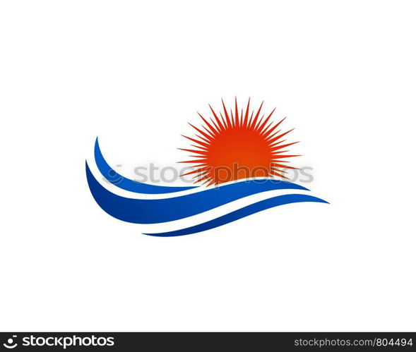 Water Wave symbol and icon Logo Template vector