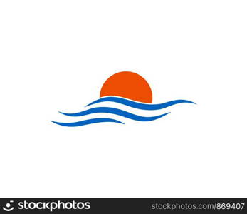 Water Wave symbol and icon Logo Template vector