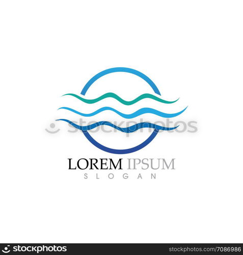 Water wave vector illustration logo