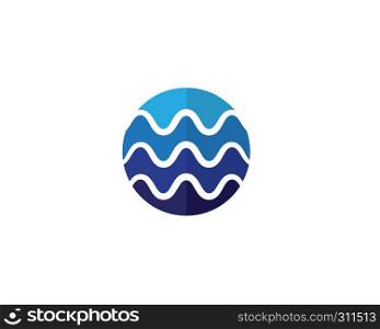 Water wavelogo template illustration