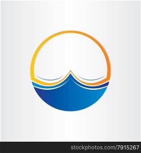 water waves osean symbol design element emblem