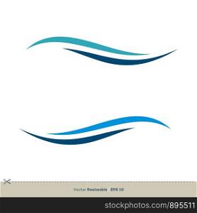 Water Waves Swoosh Vector Logo Template Illustration Design. Vector EPS 10.