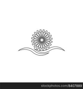 water wheel logo vektor template