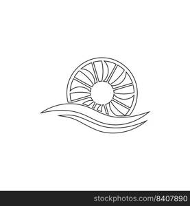 water wheel logo vektor template