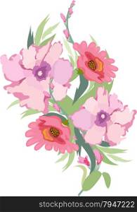 Watercolor Archival Art Chrysanthemums Bouquet