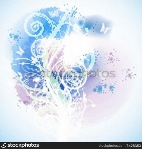 Watercolor background with floral, eps10 vector illustration