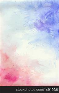 Watercolor background with purple and pink splashes and stains. Vector illustratio. Watercolor background with purple and pink splashes and stains.