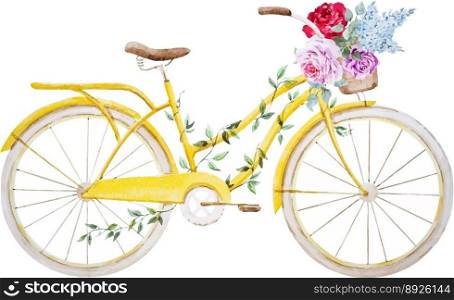 Watercolor bike bicycle vector image