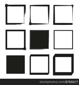 Watercolor brush frame squares. Vector illustration. stock image. EPS 10.. Watercolor brush frame squares. Vector illustration. stock image.