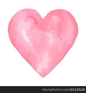 Watercolor brush heart. Pink aquarelle abstract background. Watercolor brush heart. Pink aquarelle abstract background.