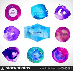 watercolor design elements, background, label, bubble can be used for invitation, congratulation or website