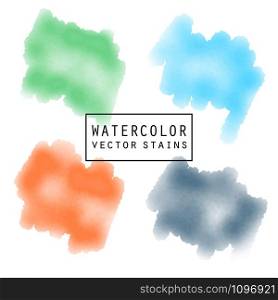 Watercolor elements for design isolated. Watercolor elements for design stains blots in vector design