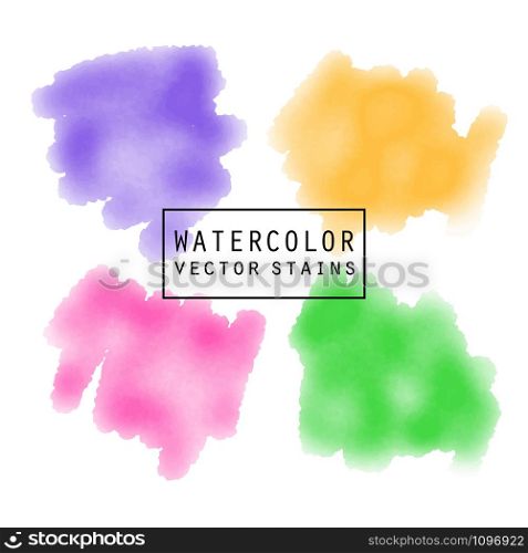 Watercolor elements for design isolated. Watercolor elements for design stains blots in vector design