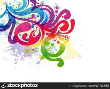 watercolor floral background vector illustration