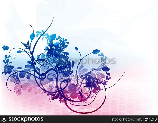 watercolor floral background vector illustration