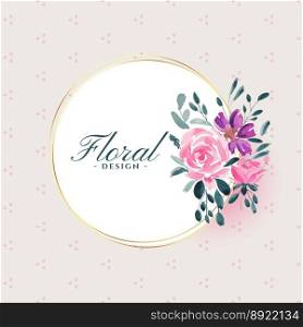 Watercolor floral flower on white frame background vector image