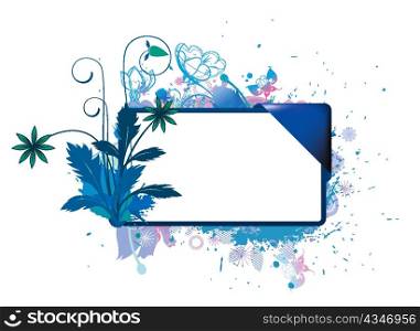 watercolor floral frame vector illustration