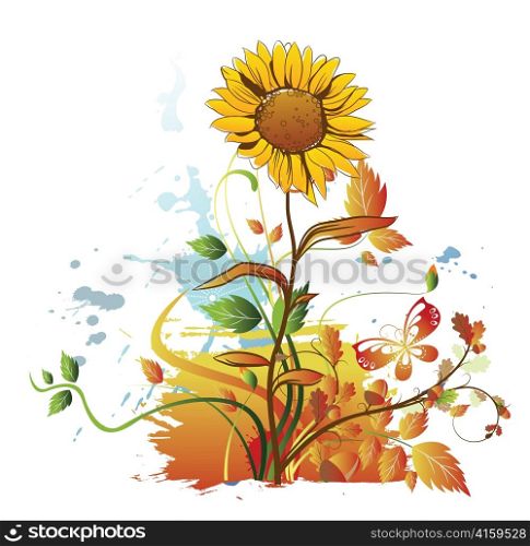 watercolor floral vector
