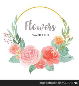 Watercolor florals hand painted with text wreaths Vector Image